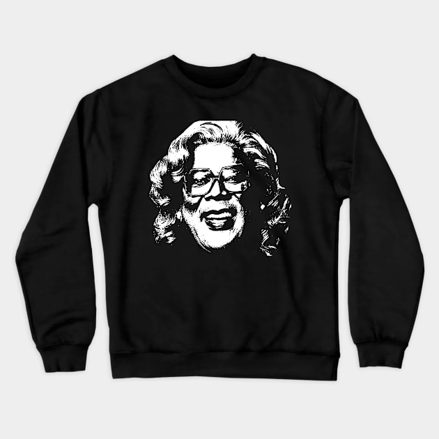 Madea White Stencil Crewneck Sweatshirt by Tentacle Castle